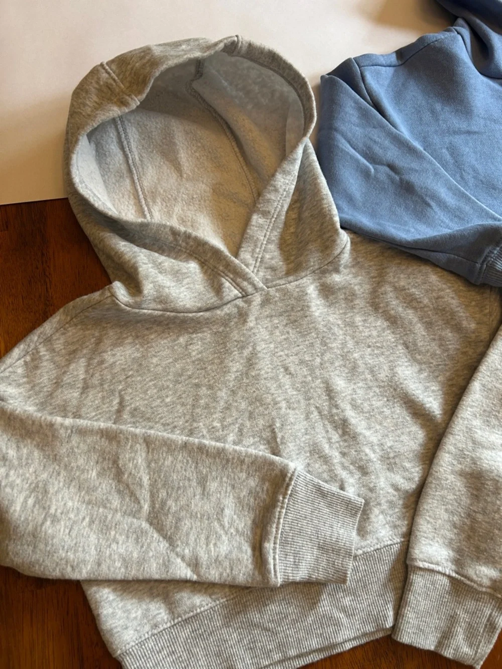 Girls Cropped Hoodie Set Size XS 4-5 Gray Blue Cozy Athleisure